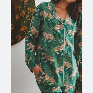 Printfresh Green Leopard Pajama Set TOP & BOTTOMS MEDIUM